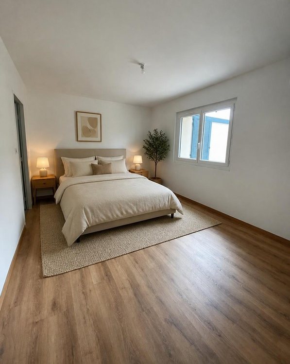 Même pièce avec aménagement virtuel (chambre)